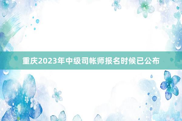 重庆2023年中级司帐师报名时候已公布